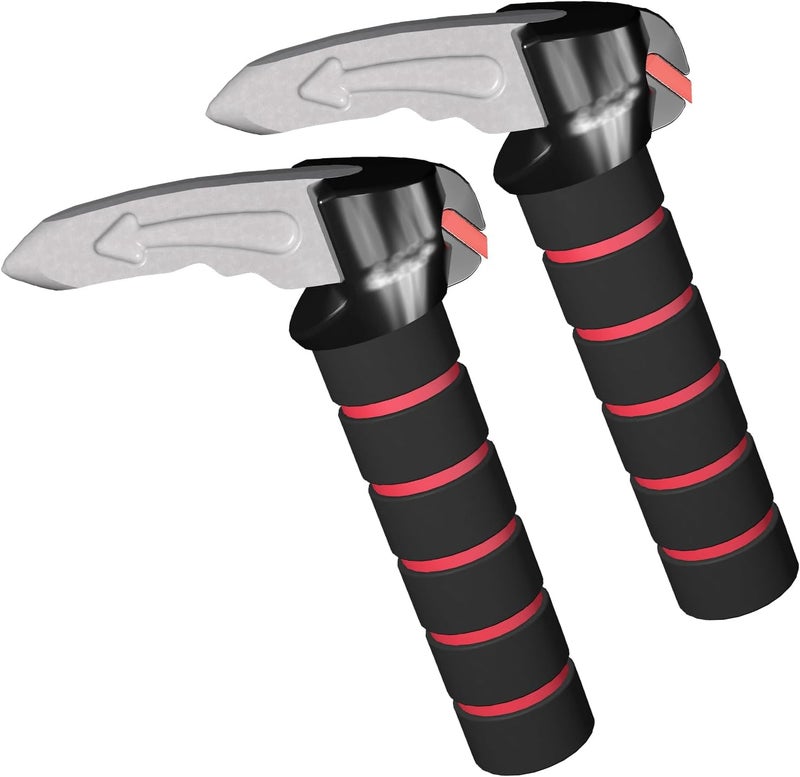 TONINT 3 in 1 Car Door Assist Handle for Elderly & Handicapped with Window Breaker & Seatbelt Cutter (Red-2 Packs) - Image 1